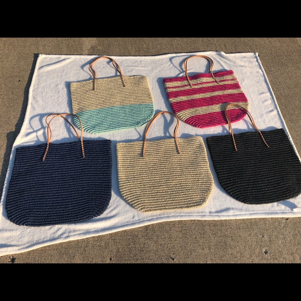 Merona Beach Bag Straw Shopping Tote Purse